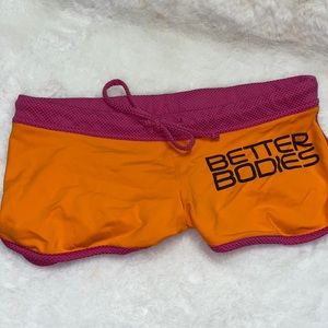Orange & Pink Better Bodies contrast Hotpant